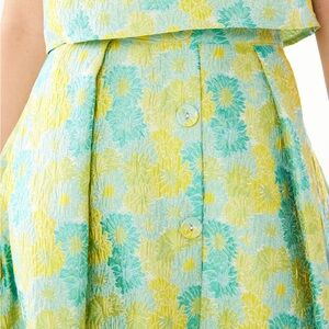 Abbey Glass Green Sunflower Jacquard Skirt